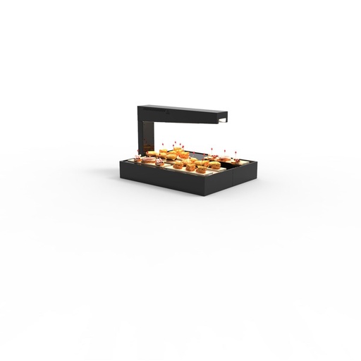 Sayl - Portable chafing dish warmhouder zwarte glasbasis 730x550x450 mm