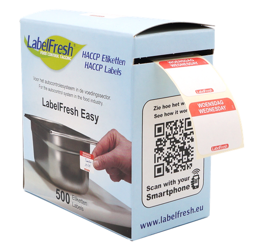 LabelFresh - Easy etiket Woensdag (30 x 25 mm, 500 stuks)