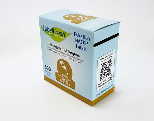 [DTH110306] LabelFresh - Allergeenetiket mosterd (senap) (30 x 30 mm, 500 stuks)