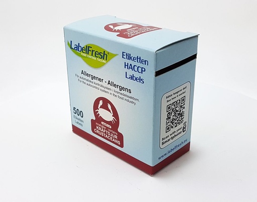 LabelFresh - Allergeenetiket schaaldieren (shellfish) (30 x 30 mm, 500 stuks)