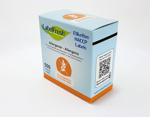 LabelFresh - Allergeenetiket glutenvrij (glutenfritt) (30 x 30 mm, 500 stuks)