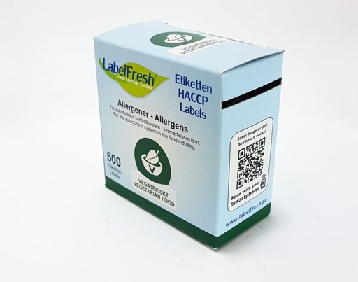 LabelFresh - Allergeenetiket vegetarisch (vegateriskt) (30 x 30 mm, 500 stuks)