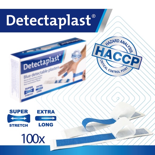 Detectaplast - Detecteerbare vingerpleister Super Stretch textiel blauw (18x2 cm, 100 stuks)