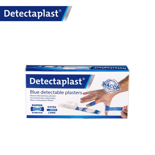 Detectaplast - Detecteerbare vingerpleister Super Stretch textiel blauw los verpakt (18x2 cm, 50 stuks)