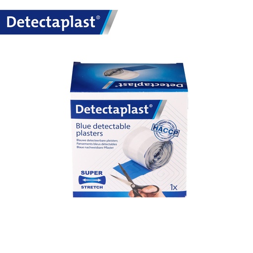 Detectaplast - Detecteerbare pleisterrol Super Stretch textiel blauw (8 cm x 5 m)