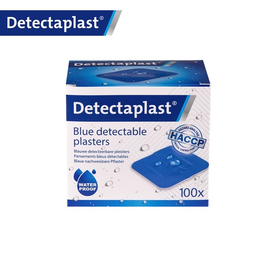 Detectaplast - Detecteerbare pleister waterbestendig blauw (3,8x3,8 cm, 100 stuks)