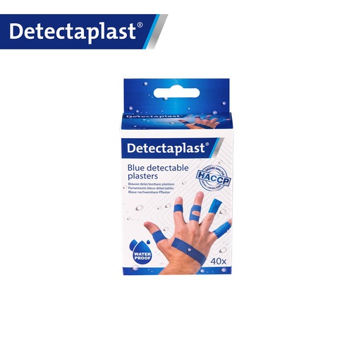 Detectaplast - Detecteerbaar pleisterassortiment waterbestendig blauw ophangverpakking (5 formaten, 40 stuks)