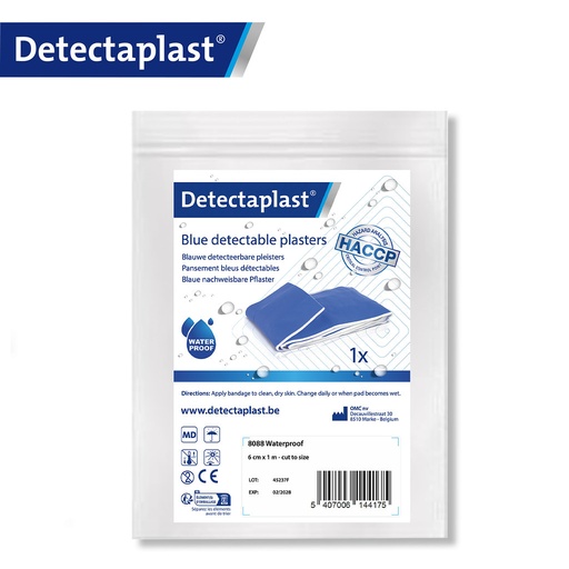 Detectaplast - Detecteerbare pleisterrol waterbestendig blauw (6 cm x 1 m)