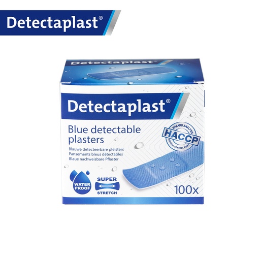 Detectaplast - Detecteerbare pleister waterbestendig Super Stretch blauw (2,5x7,2 cm, 100 stuks)
