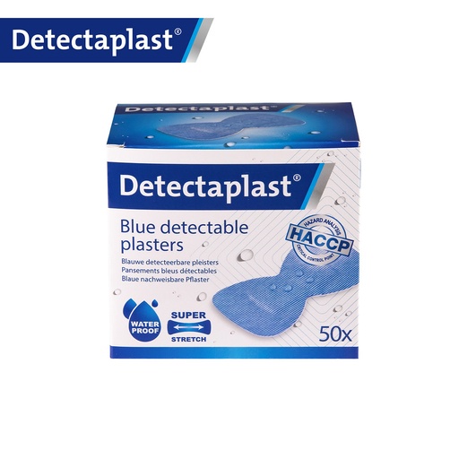 Detectaplast - Detecteerbare vingertoppleister waterbestendig Super Stretch blauw (6,8x3,8 cm, 50 stuks)