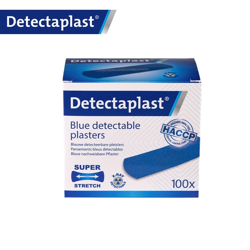 [DTH110883] Detectaplast - Röntgendetecteerbare pleister Super Stretch textiel blauw (2,5x7,2 cm, 100 stuks)