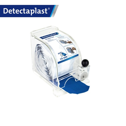 [DTH110893] Detectaplast - Rolpleisterdispenser met snijder met rol pleister waterbestendig blauw (6 cm x 5 m)