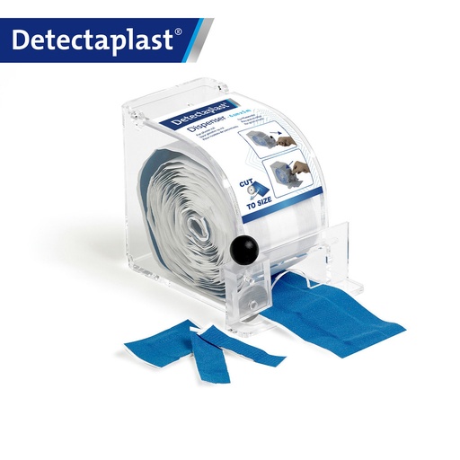 Detectaplast - Rolpleisterdispenser met snijder met rol pleister Super Stretch textiel blauw (6 cm x 5 m)