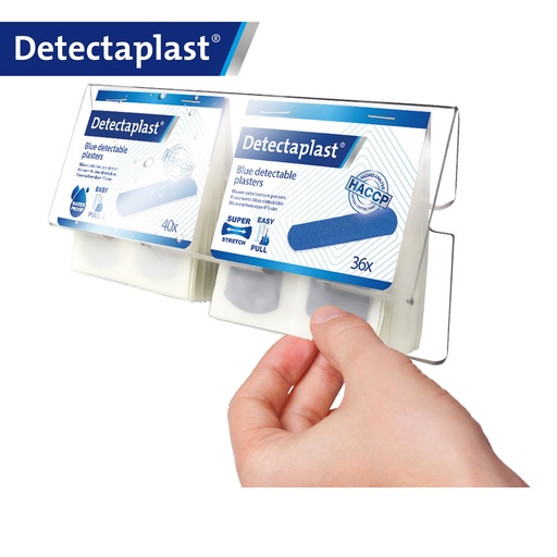 Detectaplast - Detecteerbare pleisterdispenser Tear & Wear waterbestendig en Super Stretch blauw (2,5x7,2 cm, 76 stuks)