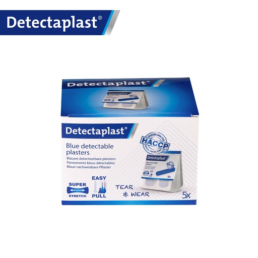 Detectaplast - Detecteerbare navulling Tear & Wear Super Stretch textiel blauw (2,5x7,2 cm, 180 stuks)