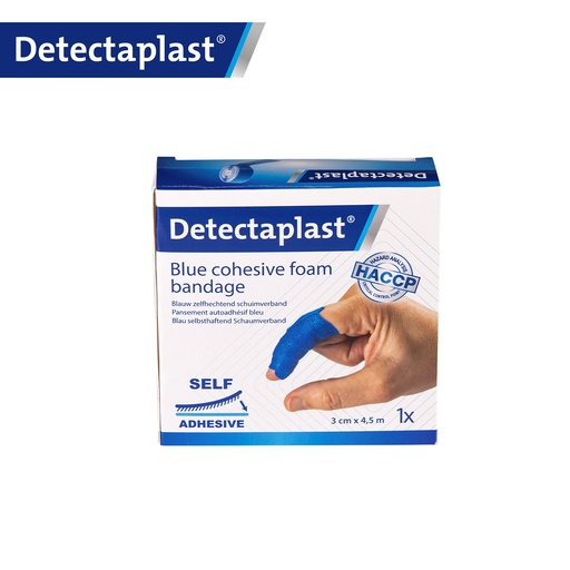 [DTH110908] Detectaplast - Detecteerbaar foamverband blauw (3 cm x 4,5 m)