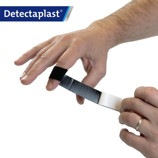 Detectaplast - Vingerpleister Heavy Duty Super Stretch textiel zwart (18x2 cm, 100 stuks)