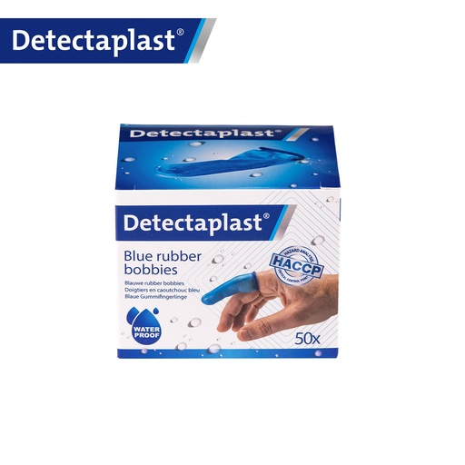 Detectaplast - Detecteerbare vingerbeschermer rubber blauw (50 stuks)
