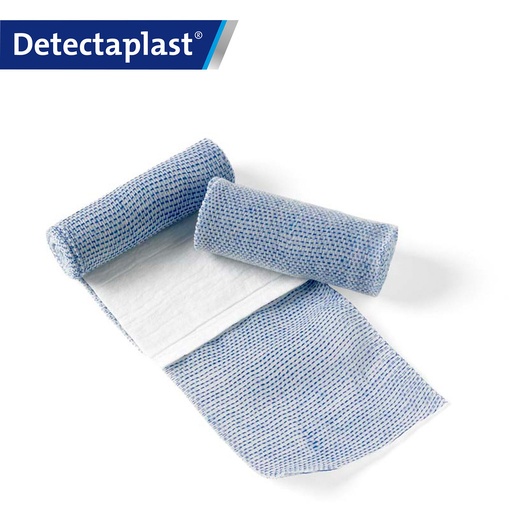 [DTH111040] Detectaplast - Detecteerbaar elastisch windsel Super Stretch blauw met wondkussen (8 cm x 4 m)
