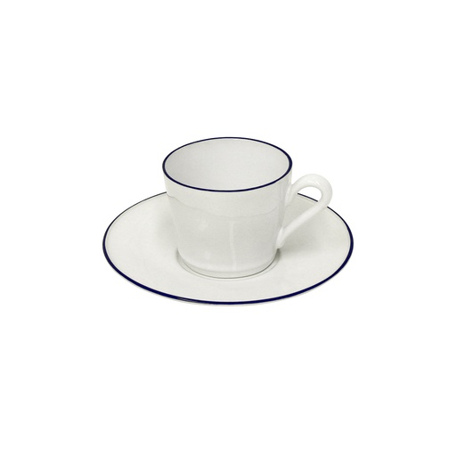 Costa Nova - Theekop en schotel Beja white-blue (0,19 l, 6 stuks)