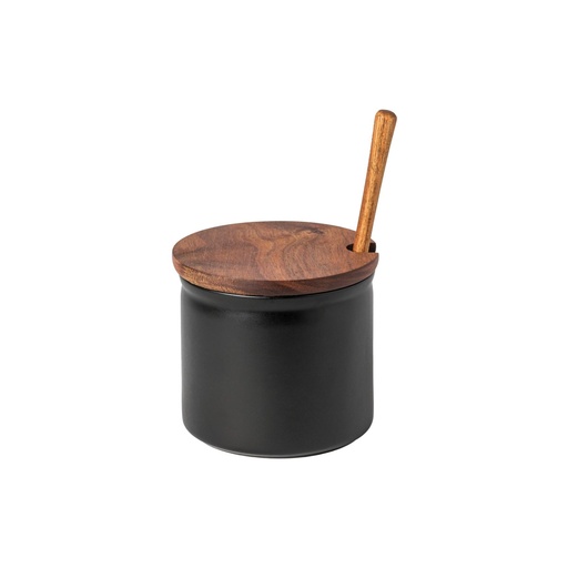 Costa Nova - Olijvenpot met houten deksel en lepel Boutique mountain black (68 cl, 1 stuk)