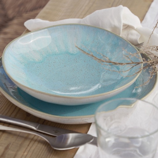 Casafina - Soep-/pastakom Eivissa sea blue (23 cm, 92 cl, 6 stuks)