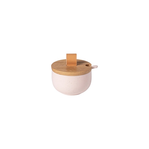 Casafina - Suikerpot met eikenhouten deksel en lepel Pacifica marshmallow (0,22 l, 1 stuk)