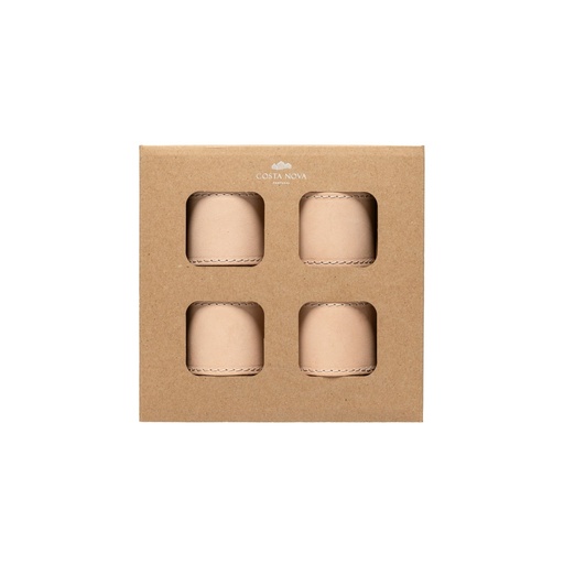 Costa Nova - Servetringen leer set 4 Leather blush (1 stuk)
