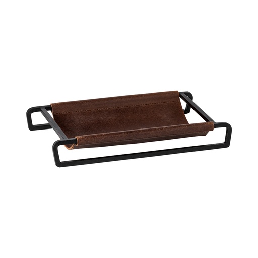 Costa Nova - Serveerplateau/mand leer rechthoekig Leather brown (25 cm, 2 stuks)