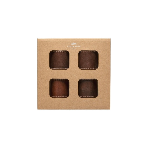 Costa Nova - Servetringen leer set 4 Leather brown (1 stuk)