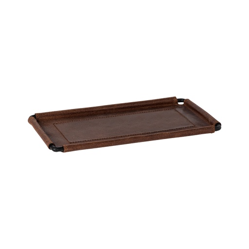 Costa Nova - Serveerplateau leer rechthoekig Leather brown (25 cm, 2 stuks)
