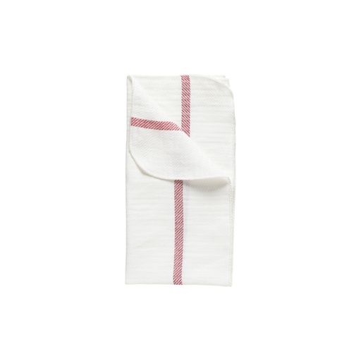 Casafina - Servet 50% linnen 50% katoen Carolina white-red (2 stuks)