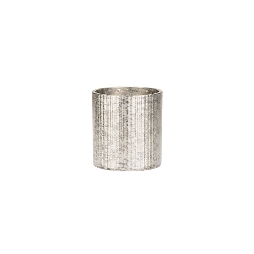 [DTH117639] Duni - Lichthouder Ripple glas zilver (7,6 x 8,5 cm, 6 stuks)