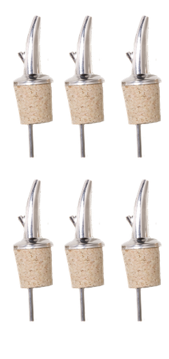 [DTH00105] Bar Professional - Schenker natuurkurk lang Barware kurk zilver (6 stuks)