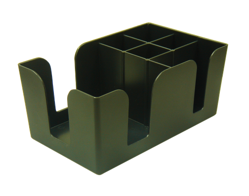 [DTH00122] Bar Professional - Table organizer Caddy 6-vaks polyetheen zwart (15 x 24 x 11 cm, 12 stuks)