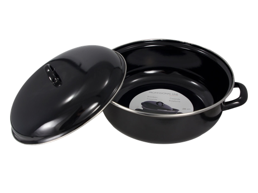 [DTH02625] Braadpan 28 cm 5 l Zwart Emaille
