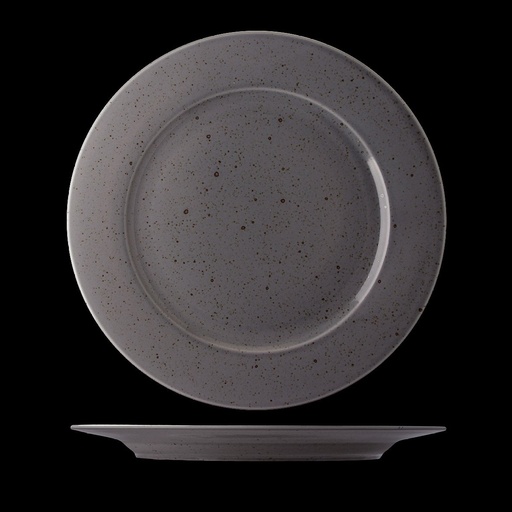 [DTH00490] Bord vlak met rand donkergrijs (28 cm, 6 stuks)