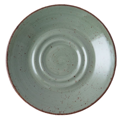 [DTH01441] Rustic cappuccinoschotel 16 cm* D groen (24 stuks)