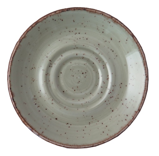 [DTH01442] Rustic cappuccinoschotel 16 cm* L groen (24 stuks)