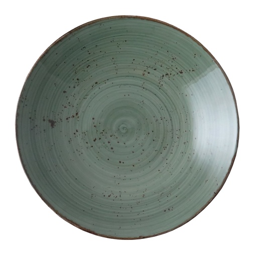 [DTH01476] Rustic coup bord plat 27 cm D groen (24 stuks)