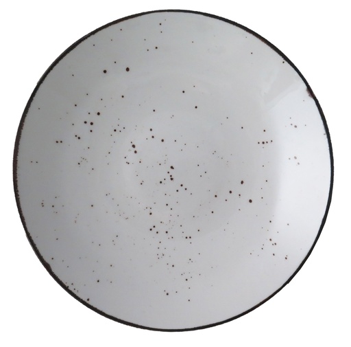 [DTH01484] Rustic coup bord plat 29 cm wit