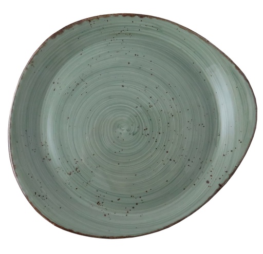 [DTH01526] Rustic pebble bord plat 31 cm D groen (12 stuks)