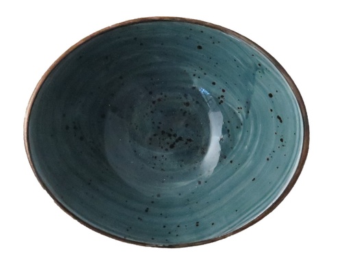 [DTH01540] Rustic salsa schaal ovaal 14 cm blauw (1 stuk)