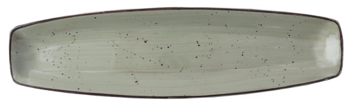 [DTH01567] rustic schaal curve 36,5 x 15,5 cm L groen (12 stuks)