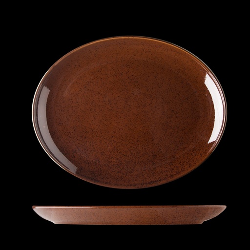 [DTH01827] Schaal ovaal roestbruin (28 cm, 6 stuks)