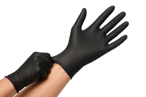 Handschoen nitril ongepoederd zwart (maat L, 100 stuks)