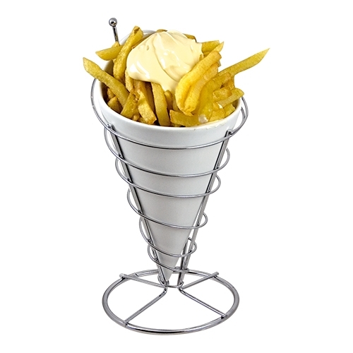 [DTH08066] frietzak m/standaard,porselein