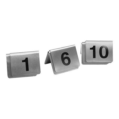 [DTH08306] tafelnummers set 01-10 rvs