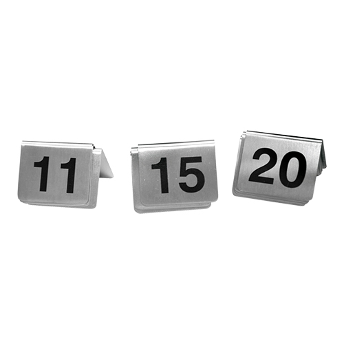 [DTH08307] tafelnummers set 11-20 rvs