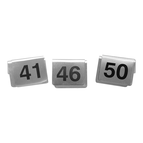 [DTH08310] tafelnummers set 41-50 rvs